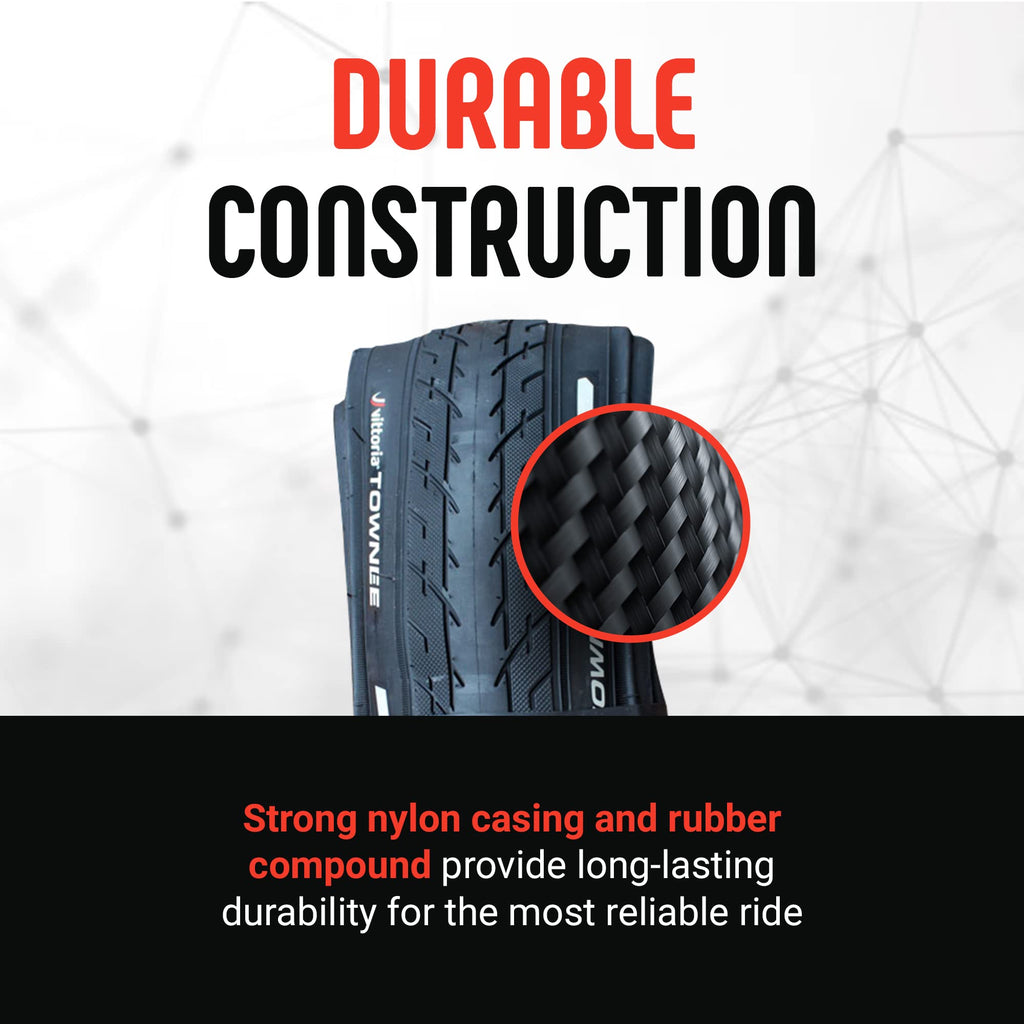 Vittoria Townee Road Bike Tire - Hybrid Bicycle Tires For Casual Riding Commuting & Courier Work - Folding 20 Inch Bike Tire