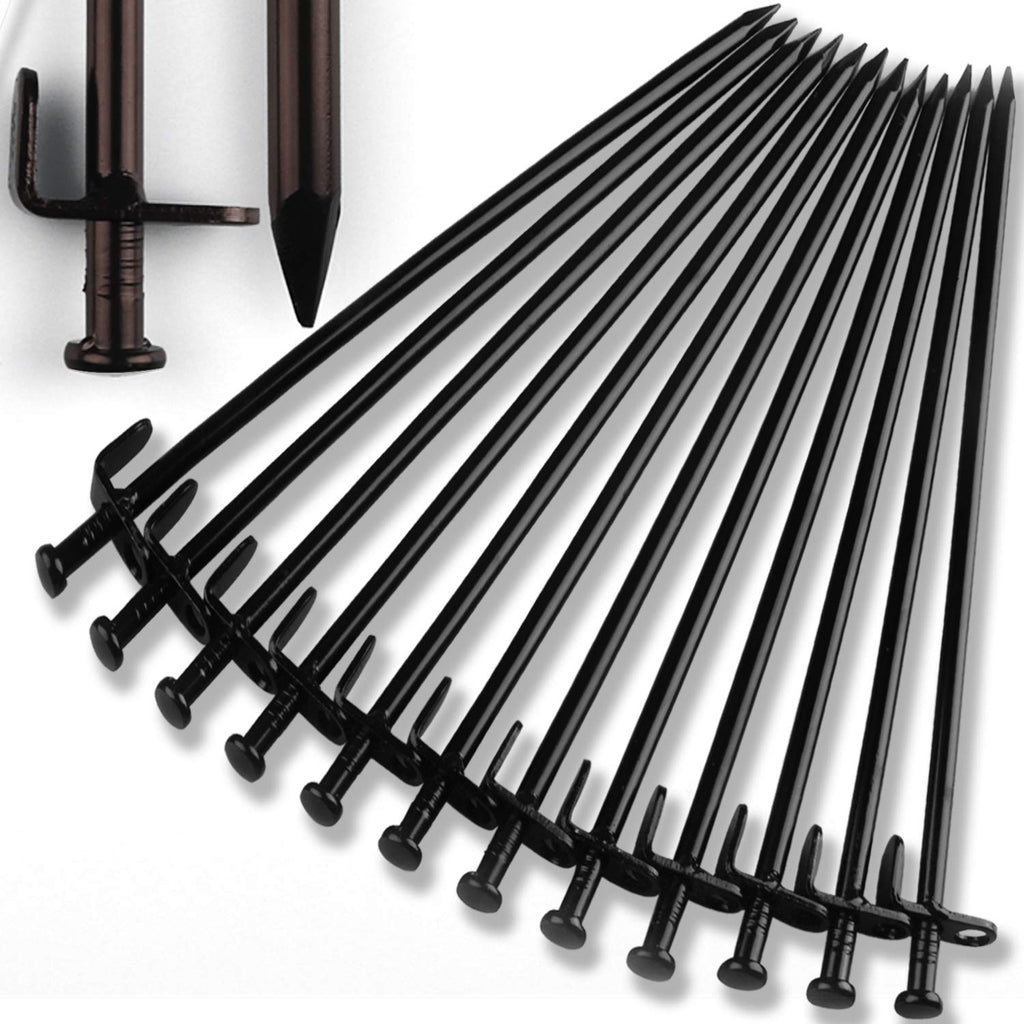 Beefoor Tent Stakes 12 Inch Heavy Duty Tent Pegs Tarp Pegs Camping Stakes For Outdoor Camping Canopy And Tarp Suitable For High