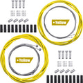 Boao Universal Bicycle Transmission Line Bicycle Shift Derailleur Cable and Brake Cable Kit for Mountain Road Bike Repair(Yellow