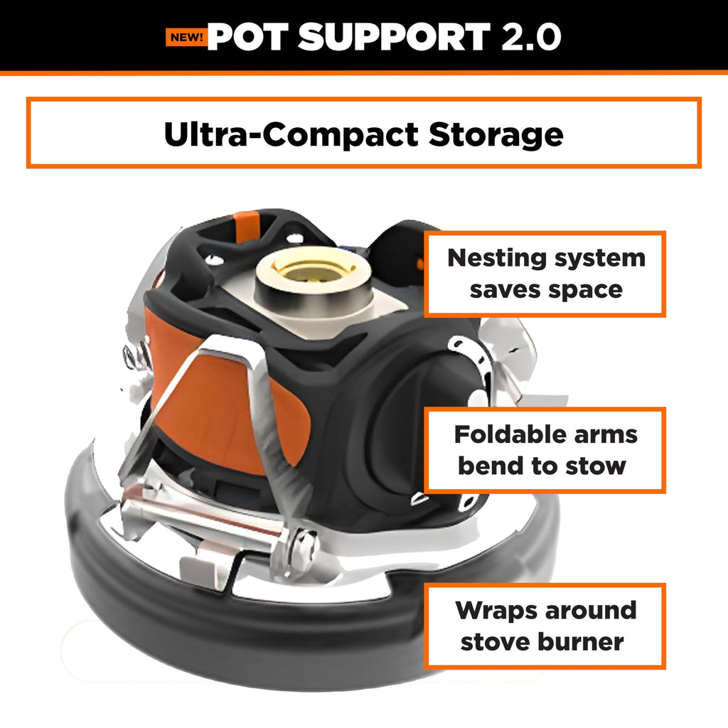Jetboil Pot Support 2.0 with Foldable Arms for 2025 Jetboil Camp Stove Models, New for 2025