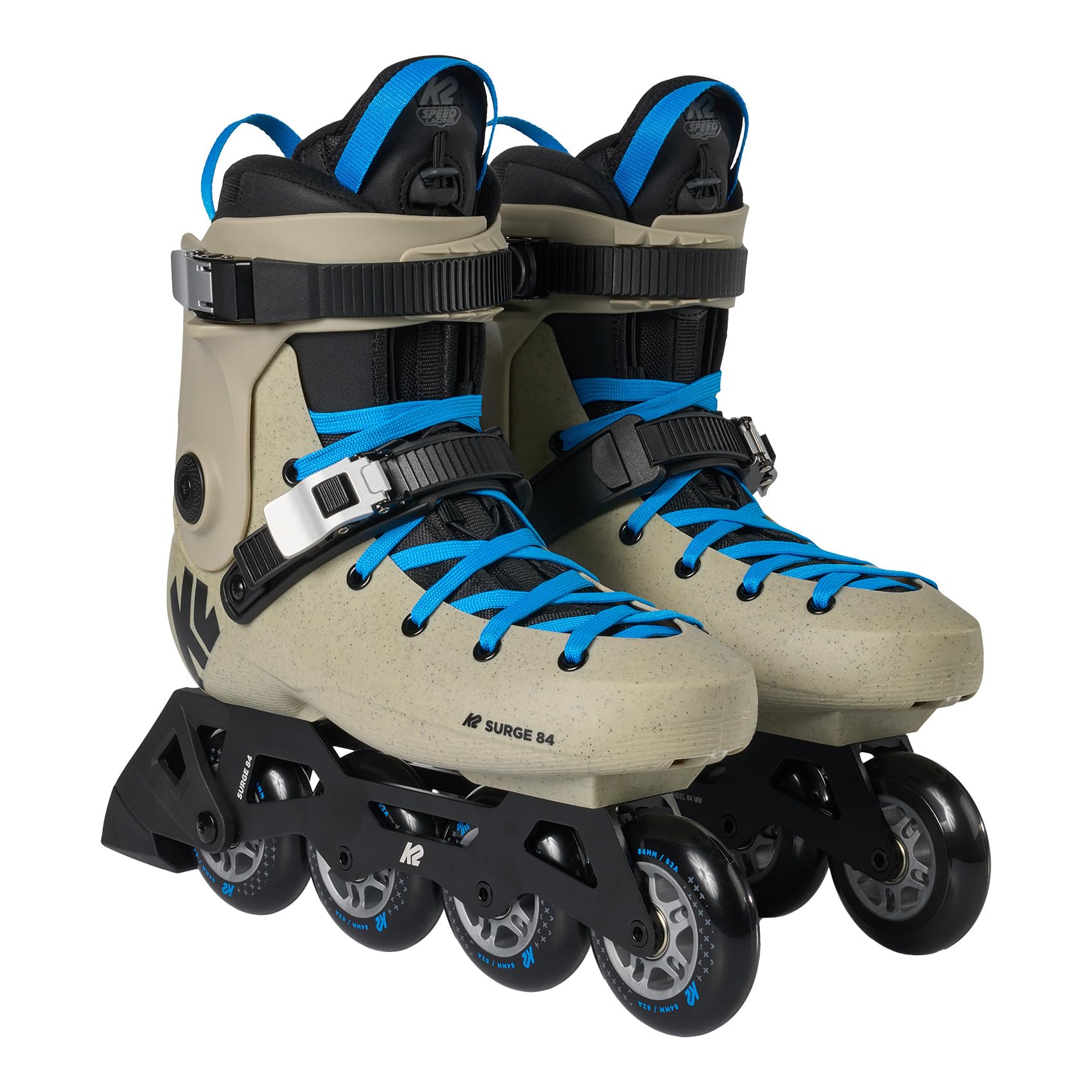 K2 Surge 84 Unisex Urban Inline Skates - Khaki/Blue / M08 / W09
