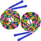 Coolrunner 16 Ft Long Jump Rope(2 Pack), Double Dutch Soft Beaded Skipping Rope For Kids Adults, Plastic Segmented Jump Rope, Lo
