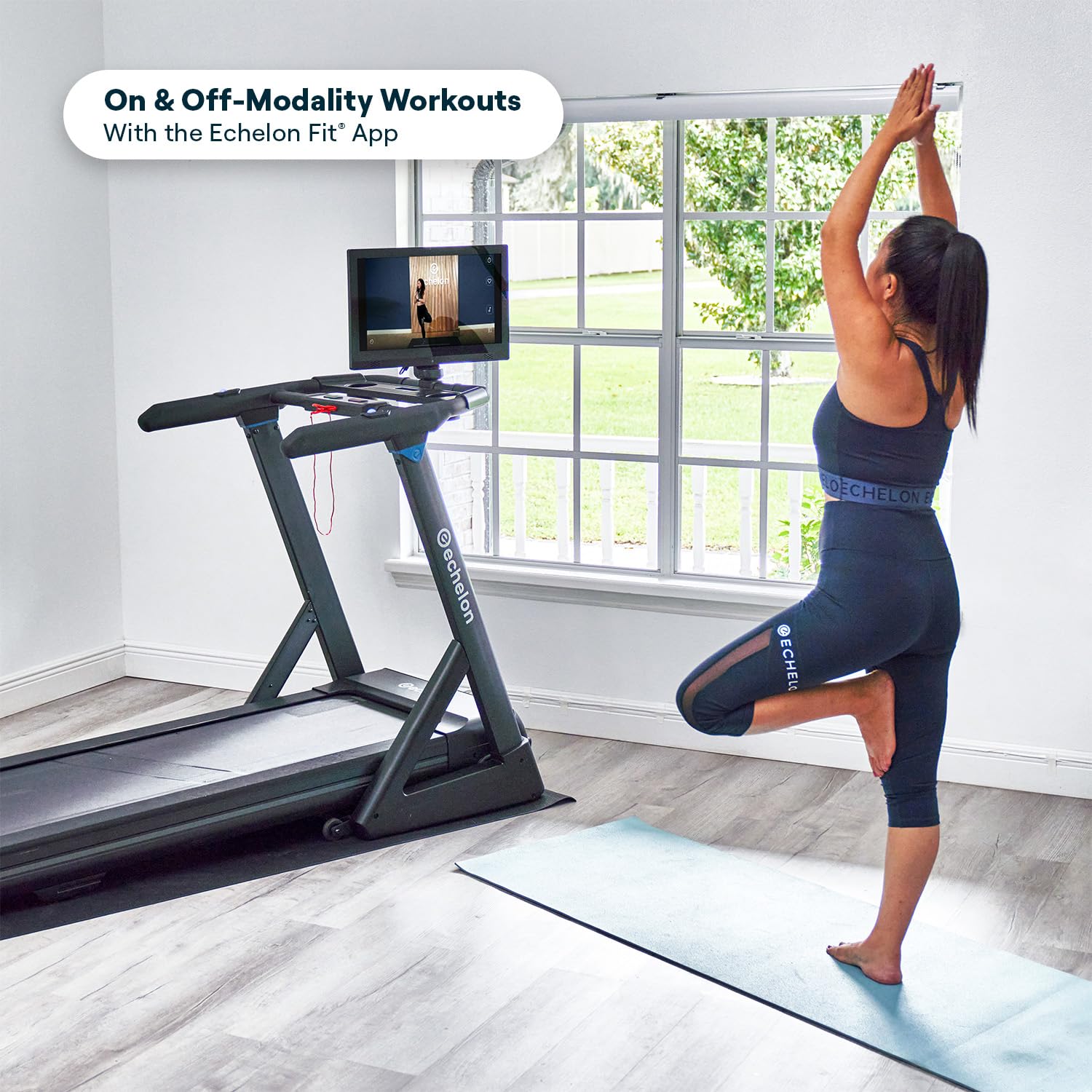 Echelon Stride 4S+22 Treadmill - Auto-Fold | 300 Lb Capacity | Motorized Incline | Comfortable Air Cushioning Deck | Elevate Hom