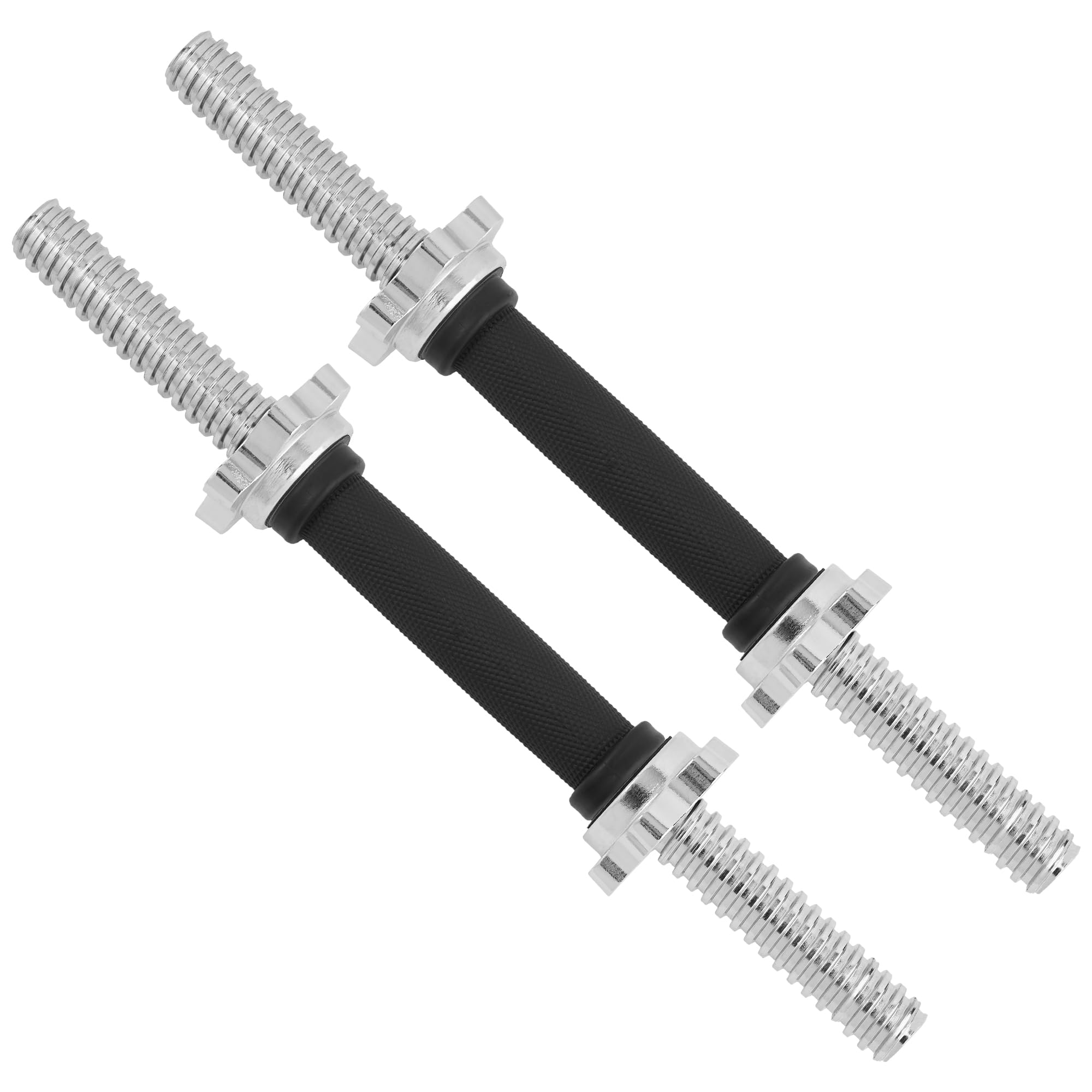 Metal Threaded Dumbbell Handles Chrome Grip - 16 x 1 inch