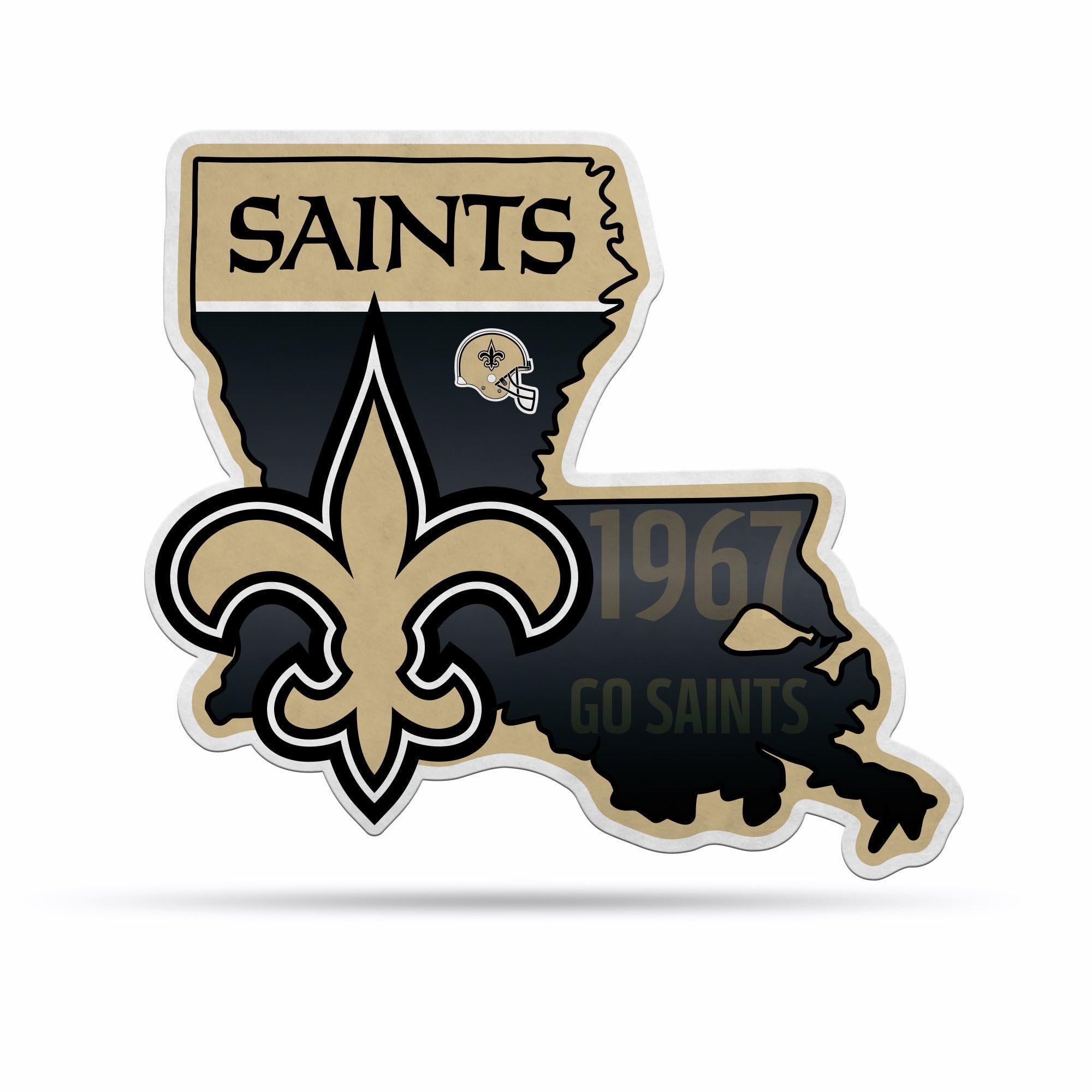 Rico Industries Nfl Football New Orleans Saints State Shape Shape Cut Pennant - Home And Living Room D  Cor - Soft Felt Ez To Ha
