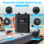 Electric Paddle Board Pump, 20Psi 12000Mah Rechargeable Sup Pump With Storage Bag, Intelligent Dual Stage Inflation & Deflation,