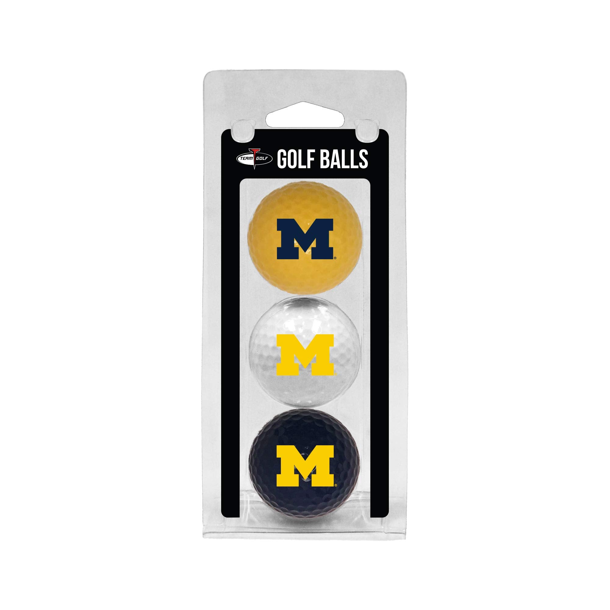 Team Golf Ncaa Michigan Wolverines 3 Golf Ball Pack Regulation Size Golf Balls, 3 Pack, Full Color Durable Team Imprint