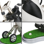 10L0L Golf Pen Holder With 3 Pieces Golf Club Pens Set Unique Golf Golf Desk Decor Gifts Souvenirs For Men - Black + White