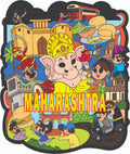 VVWV Maharashtra India Souvenir Wooden Fridge Magnets Refrigerator Home Kitchen Dcor MDF Fridge Magnet L X H 3 X 3 Inch