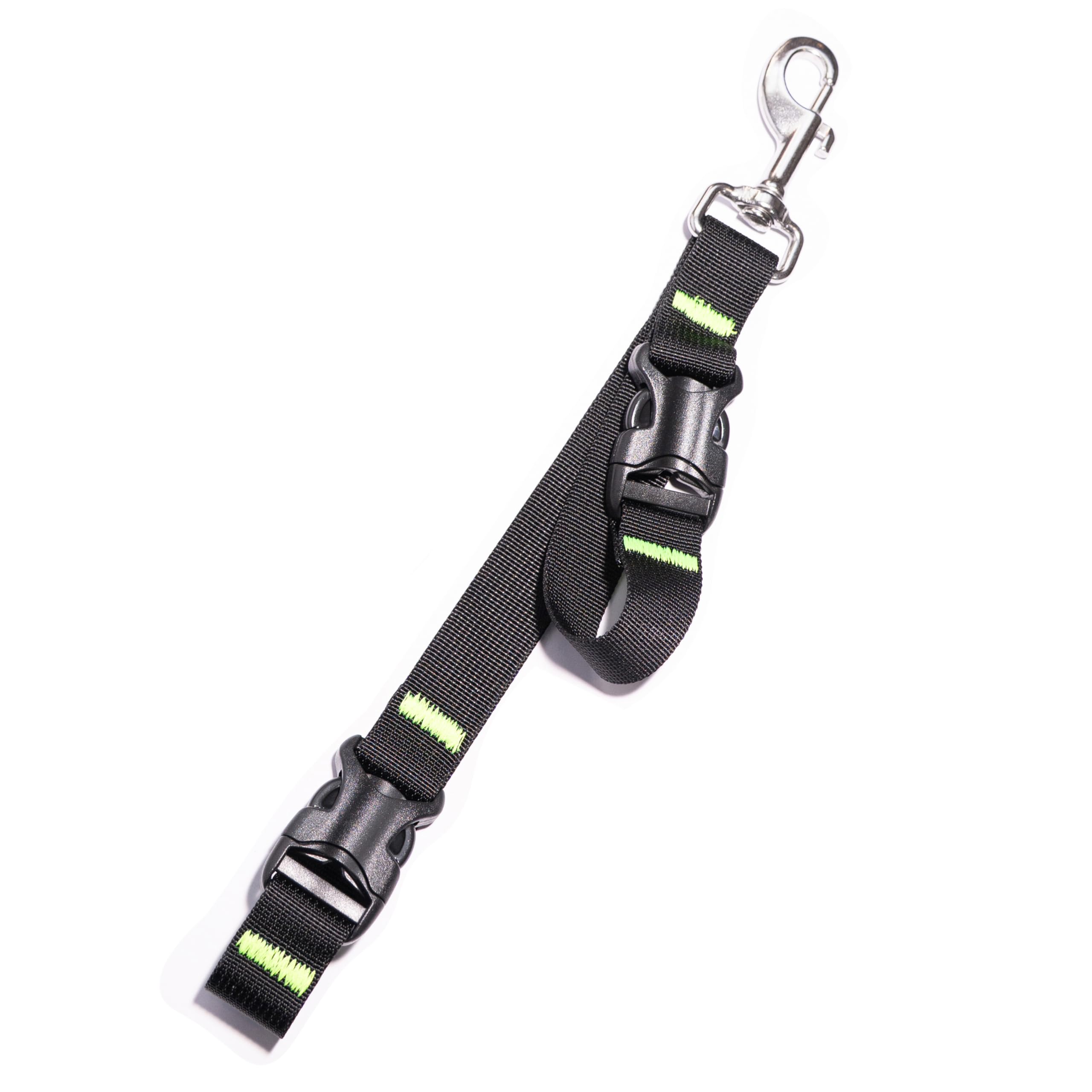 DiveTec Scuba Fin and Mask Holder with Fixed-Length Quick Release Lanyard, Stainless Steel Swivel Clip, Heavy-Duty Nylon Webbing