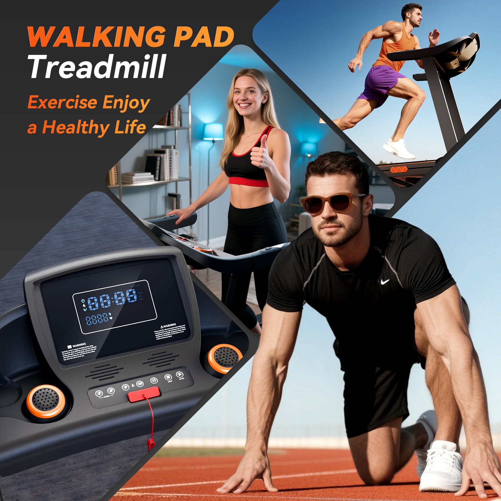 Walking Pad Treadmill With Incline, Under Desk Treadmill For Home Office, 2.5Hp, 300 Lbs Capacity, App/Remote Control, Led Displ