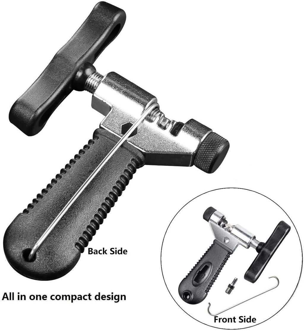 Qkurt Bike Chain Splitter + 3 Pairs Bicycle Missing Link, Universal Bike Chain Cutter Breaker Tool With Chain Hook For 7 8 9 10