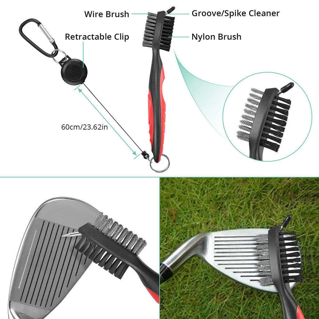 Vinteam Golf Accessories Gift Set, Golf Towel, Golf Club Brush With Groove Cleaner, Foldable Divot Repair Tool With Ball Marker,