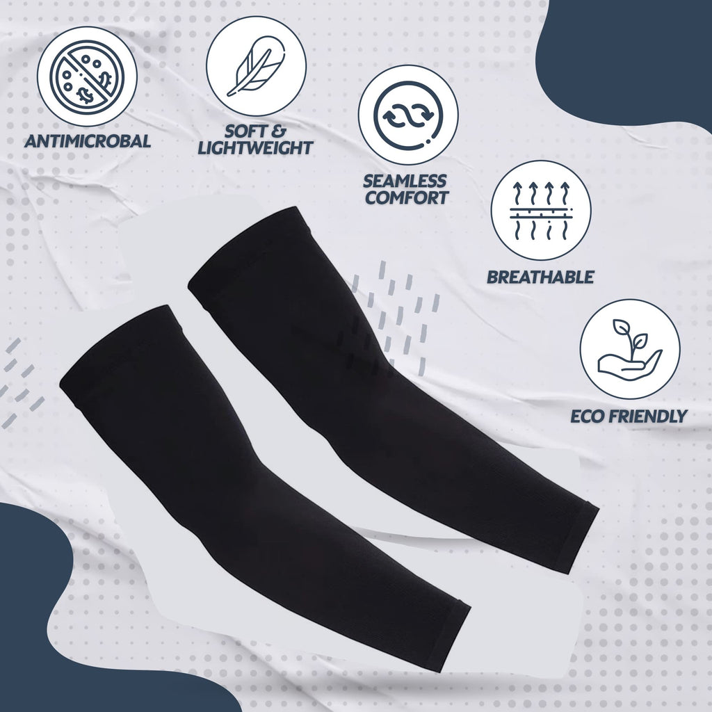 Kuhnmarvin 2 Pairs Arm Sleeves Compression Uv Protection Cooling Sun Sleeves Tattoo Cover Up Basketball Arm Sleeves Football Vol