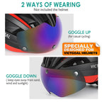 Victgoal Detachable Magnetic Bike Helmet Goggles Visor For Vg110 Bicycle Helmet (Colorful)