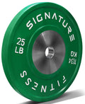 Fitvids 2 Olympic Competition Bumper Plate with Steel Hub, 25 LBS Single, Green