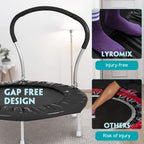 Lyromix 36Inch Kids Trampoline for Toddlers with Handle, Indoor Mini Rebounder Trampoline for Kids, Dark Black