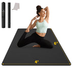 CAMBIVO Large Yoga Mat (6x 4), Extra Wide Workout Mat for Men and Women, 0.48 Thick Exercise Fitness TPE Mat for Home Gym, Y