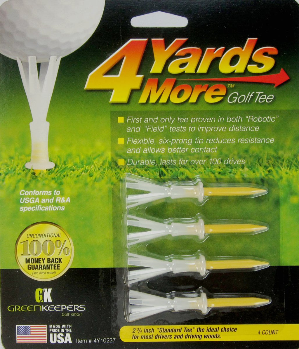 4 Yards More Golf Tee - 2 3/4'' - Yellow (4 Tees)
