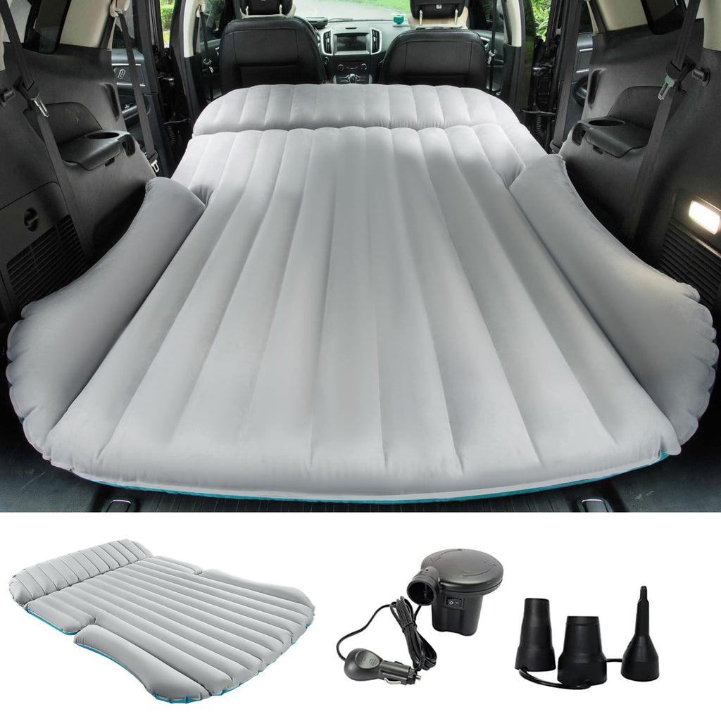 Kmz Suv Air Mattress Double-Sided Car Mattress Camping Bed Inflatable Bed With Electric Pump For Suv Trunk And Rear Seat - Gray