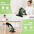 Feierdun Under Desk Bike Pedal Exerciser For Arm/Leg Exercise, Mini Exercise Bike Adjustable Magnetic Resistance Desk Cycle With