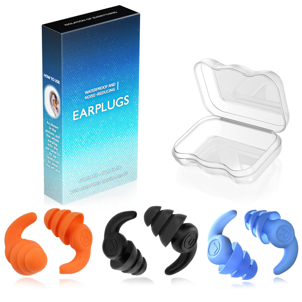 Waterproof Swimming Ear Plugs For Kids, 3 Pairs Soft Silicone Reusable Earplugs, Ear Protection For Showering Swimming Bathing F