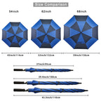 G4Free 68 Inch Automatic Open Golf Umbrella Double Canopy Extra Large Oversize Windproof Waterproof Stick Umbrellas(Dark blue/Sa