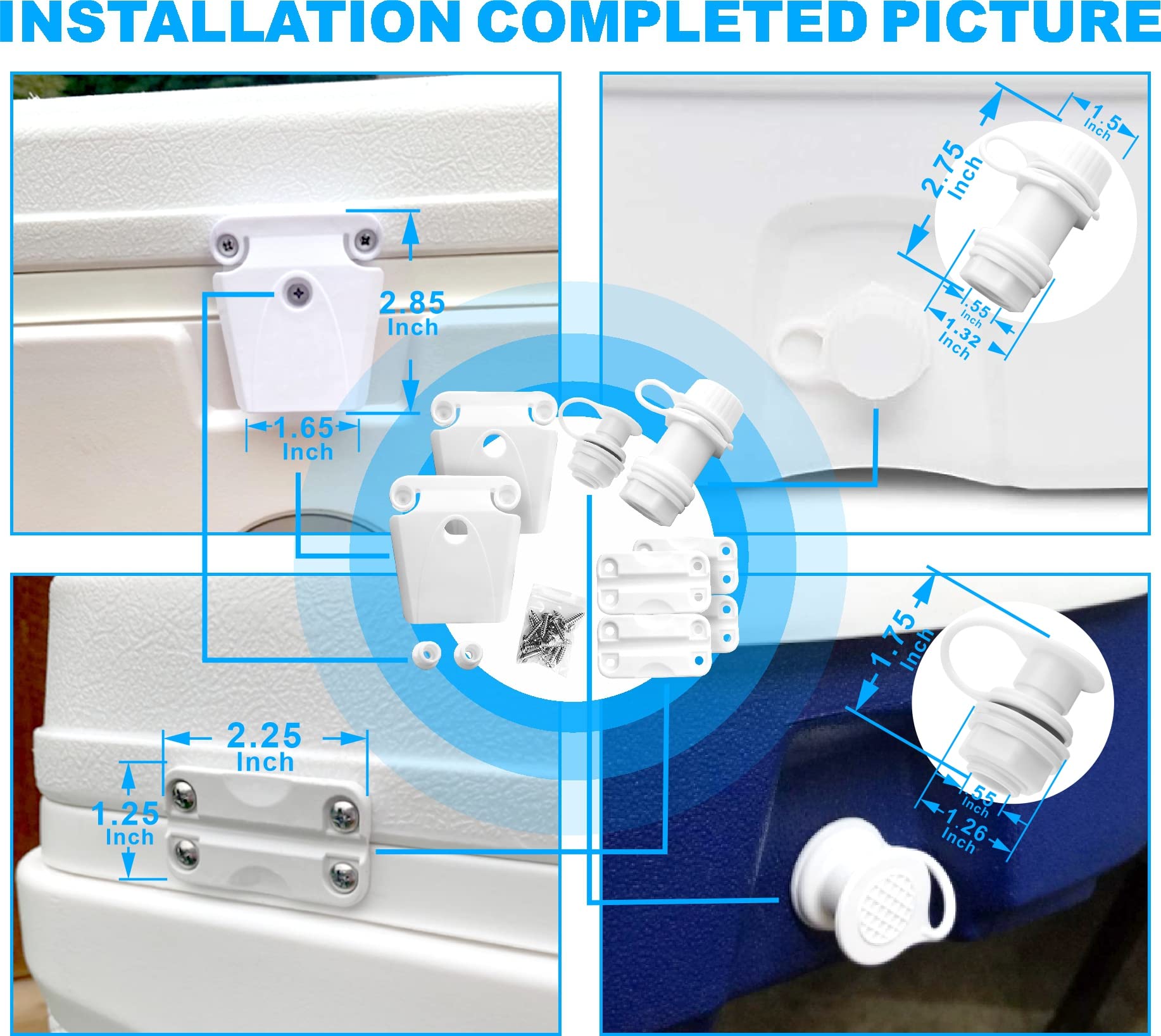 Cooler Replacement Parts Kit, Ice Chest Plastic Hinges, Latch Posts, And Screws, Threaded, And Triple-Snap Drain Plug. The Best