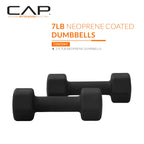 Cap Barbell Neoprene Dumbbell Weights, 7 Lb Pair, Black