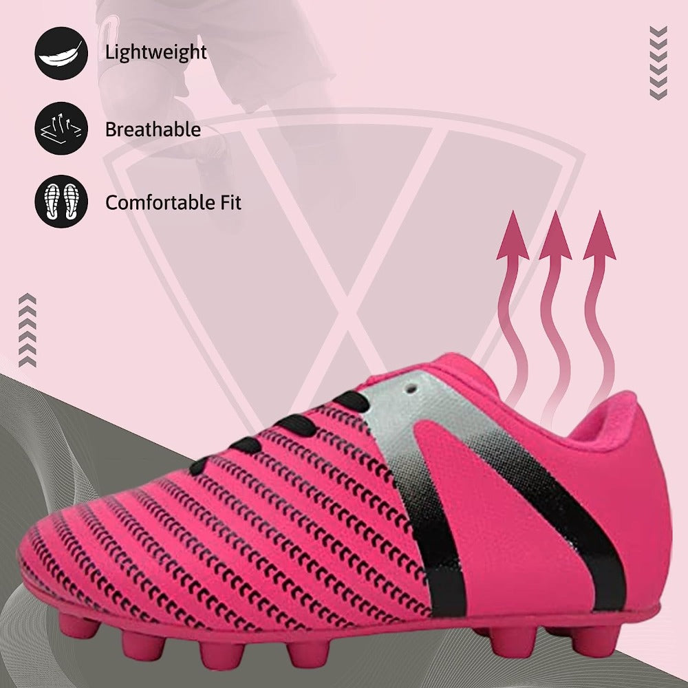 Vizari Impact Firm Ground Soccer Shoes – Pink/Silver