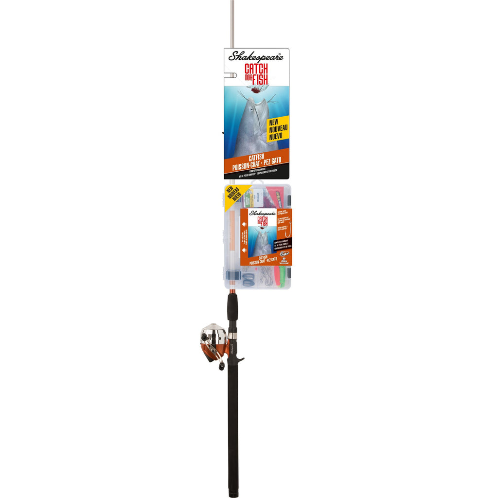 Shakespeare Catch More Fish Catfish Spincast Fishing Combo, Includes Shakespeare Fishing Rod & Reel, Berkley Fishing Baits, Live