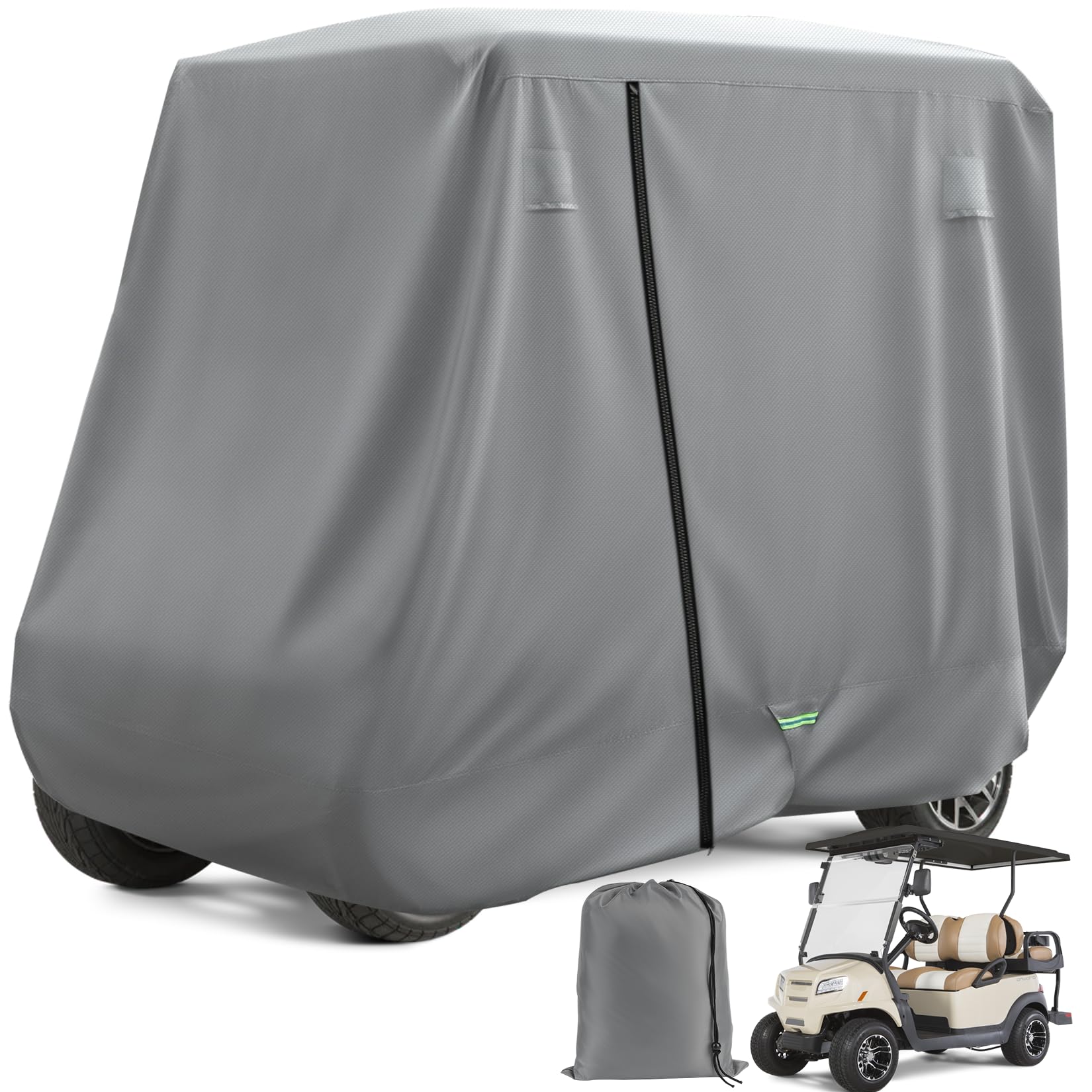 DRIVE UP Windproof Golf Cart Cover for 2/4 Passenger, Heavy Duty 620D Waterproof Cover with Adjustable Buckle, Fits for Yamaha C