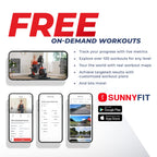 Sunny Health & Fitness Electromagnetic Recumbent Cross Trainer Exercise Elliptical Bike W/Arm Exercisers, Easy Access Seat & Exc