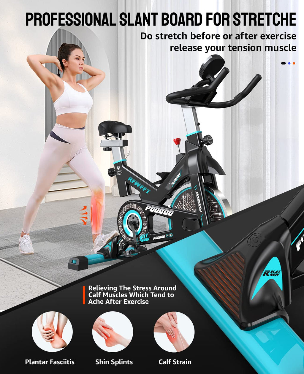 Exercise Bike Adjustable Resistance Cardio Workout Indoor Fitness Bike W/Lcd Monitor Adjustable Seat Straps Foot Pads Home Offic