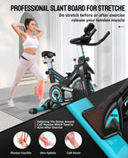 Exercise Bike Adjustable Resistance Cardio Workout Indoor Fitness Bike W/Lcd Monitor Adjustable Seat Straps Foot Pads Home Offic