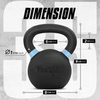 Yes4All Powder Coated Cast Iron Competition Kettlebell With Wide Handles & Flat Bottoms - 16 Kg / 35 Lb