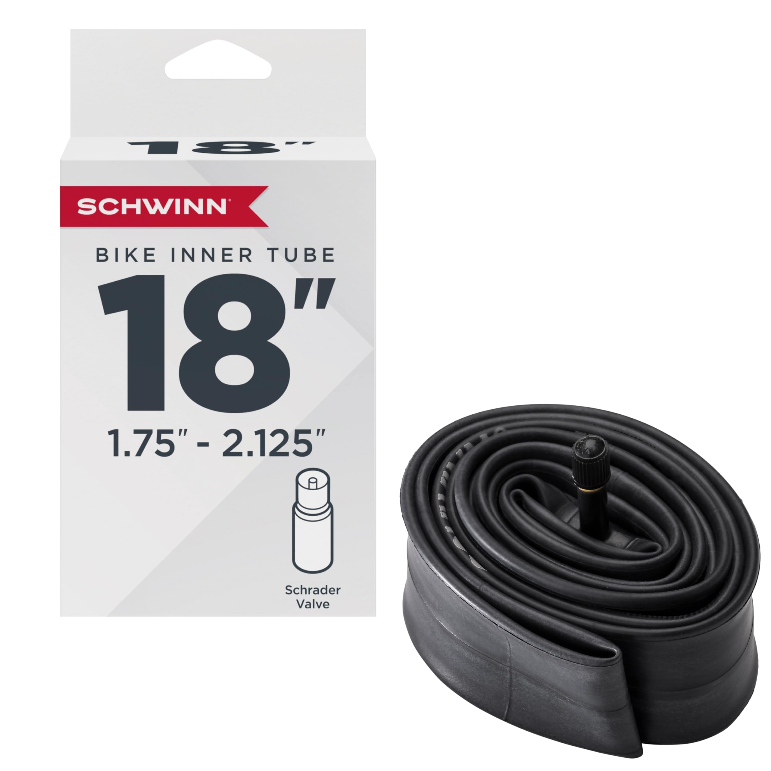 Schwinn Replacement Bike Tube Schrader Valve, Traditional, 18-Inch X 1.75-Inch-2.125-Inch