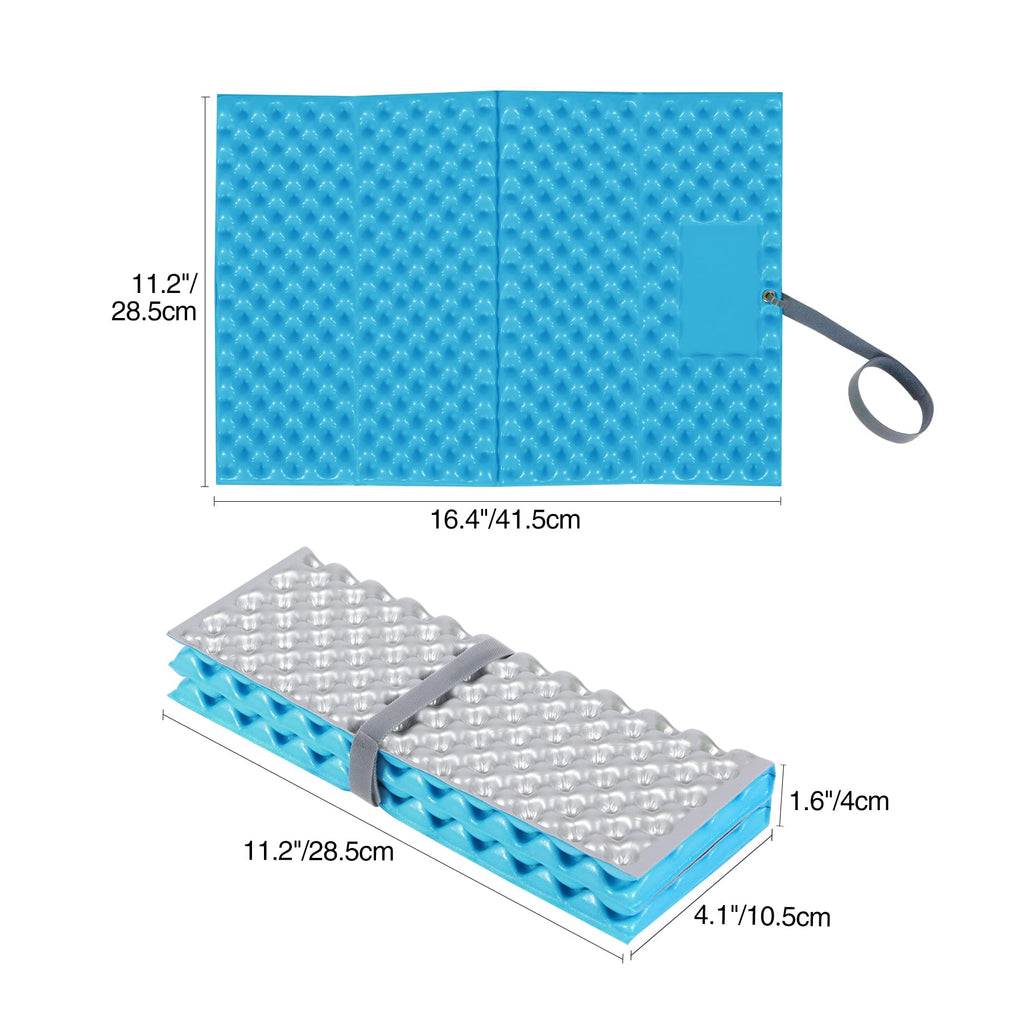 Redcamp Foam Hiking Seat Pad, Foldable Z Ultralight Sitting Pad For Camping Backpacking Stadium Outdoor, Blue 4Pcs