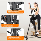 Vertical Climber Exercise Machine For Home Gym With 4 Metal Guide Rails Folding Exercise Climber Cardio Workout Machine 5-Level