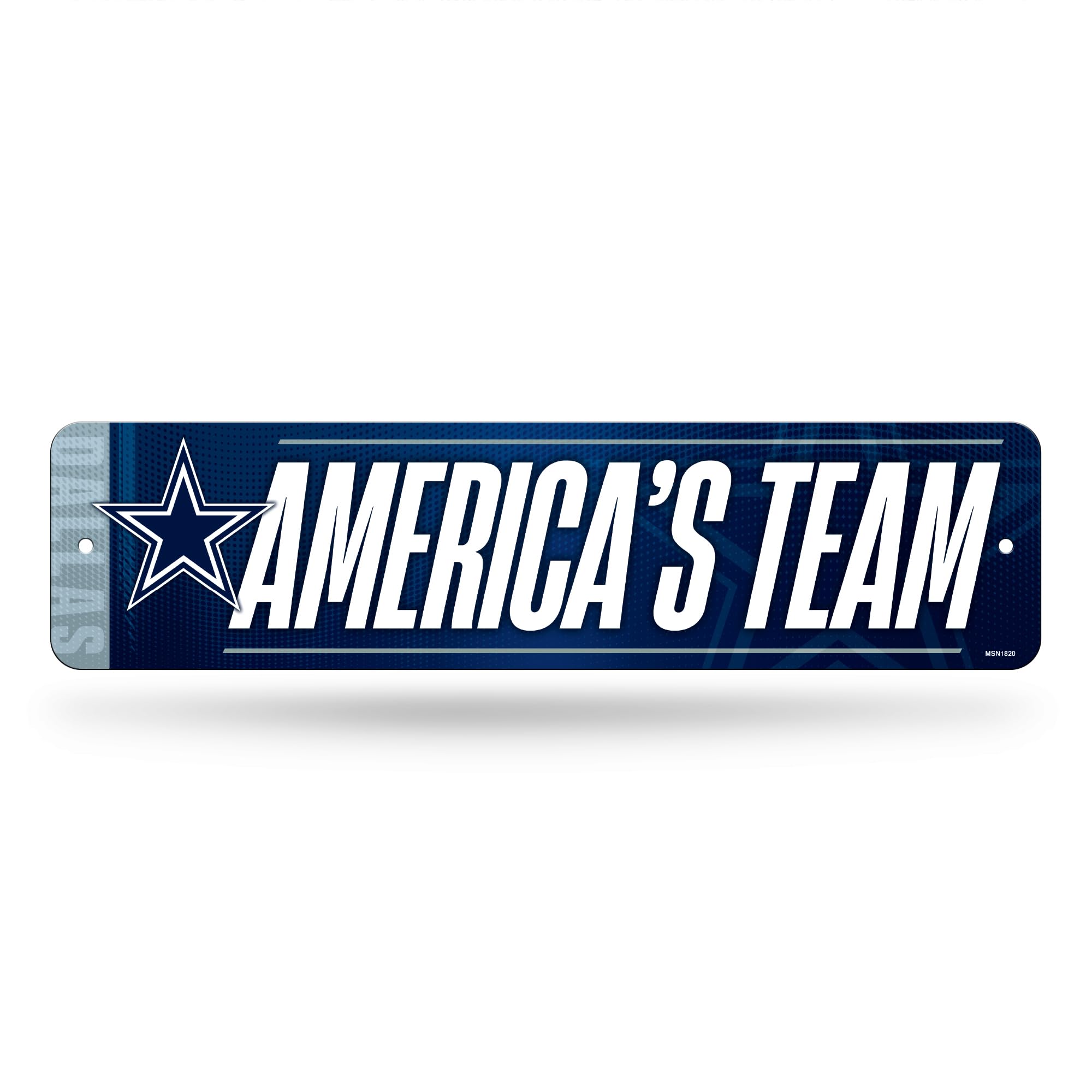 Rico Industries NFL Football Dallas Cowboys Metal Street Sign 4 x 15 Home D  cor - Bedroom - Office - Man Cave