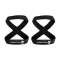 Figure 8 Lifting Straps For Deadlift, Powerlifting, Strongman, & Cross Training (Black, Medium)