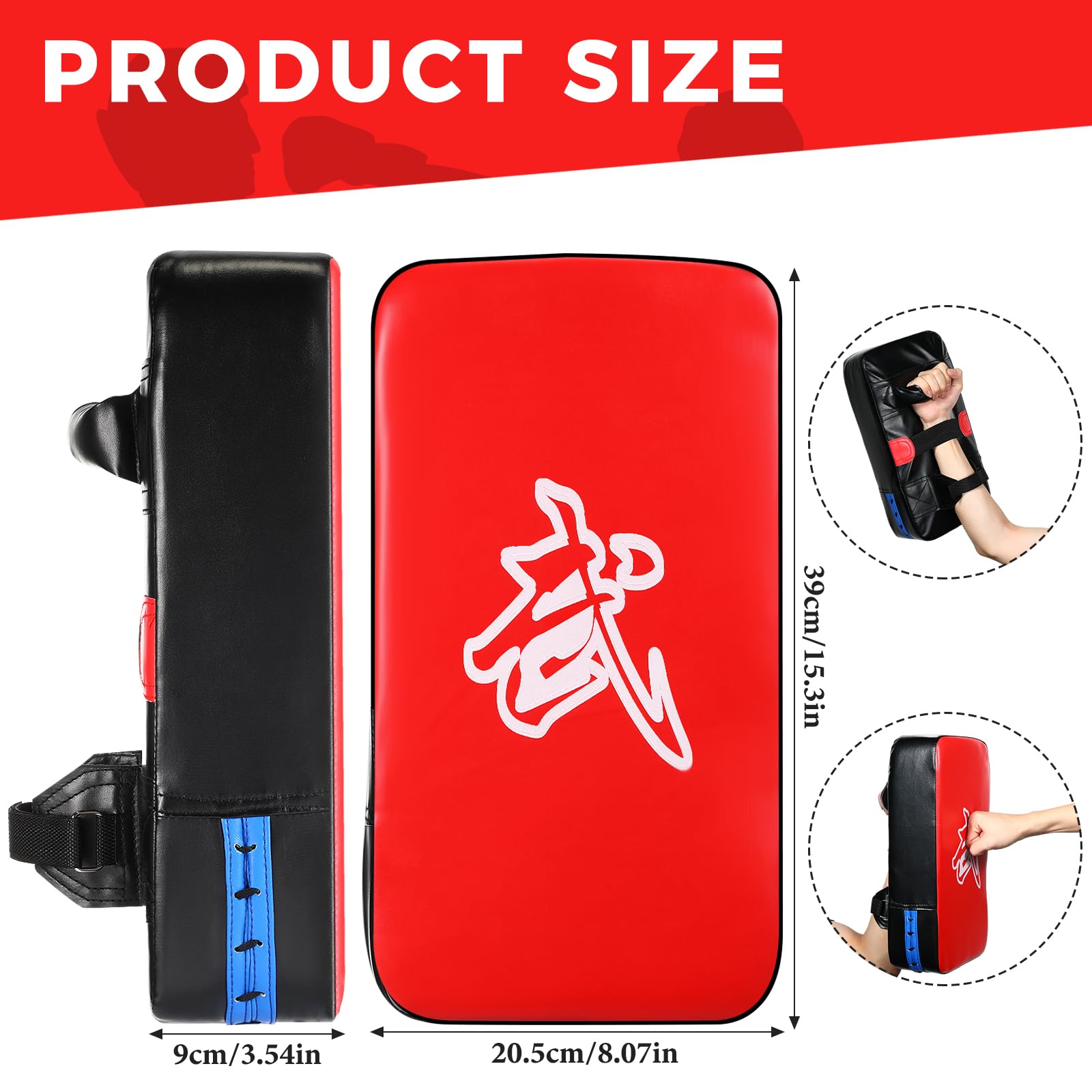 Poen 3 Pcs Taekwondo Kick Pads Muay Thai Pads Mma Karate Kick Pads Gear Martial Arts Kickboxing Training Pads Punching Striking