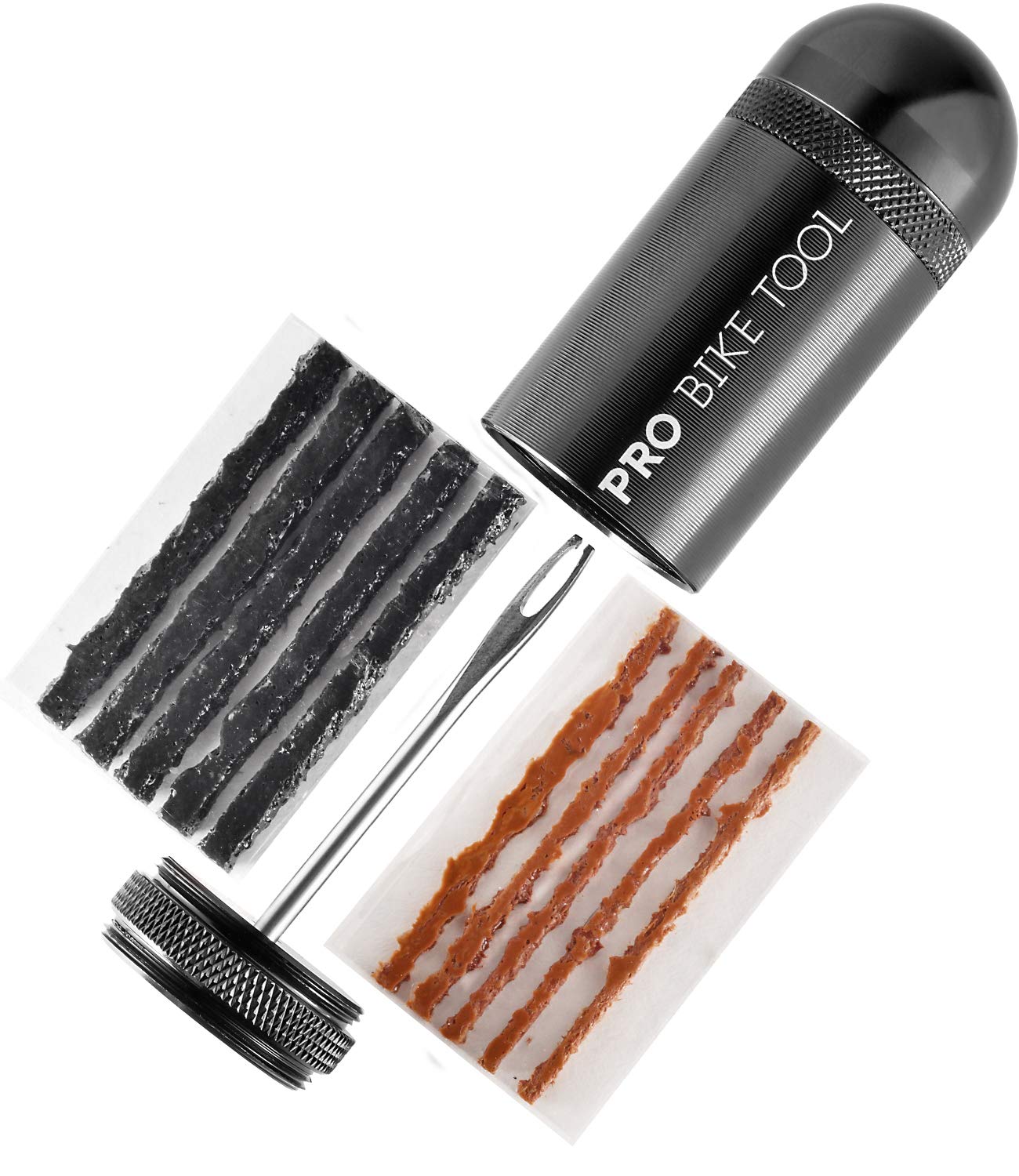 PRO BIKE TOOL Tubeless Bike Tire Repair Kit - for MTB and Road Bicycle Tires - Fix a Puncture or Flat - Tackle Set Includes Stor