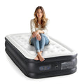 Yssoa Twin Camping Air Mattress With Built-In Electric High-Speed Pump, 16 Bed Height, Blow Up Inflatable Airbed With Carrying B
