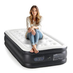Yssoa Twin Camping Air Mattress With Built-In Electric High-Speed Pump, 16 Bed Height, Blow Up Inflatable Airbed With Carrying B