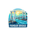 THAMPZ Pamban Bridge  3D Embossed Flexible Fridge Magnet 0.5mm Ultra Thin Decorative with Strong Hold | Refrigerator Magnet for