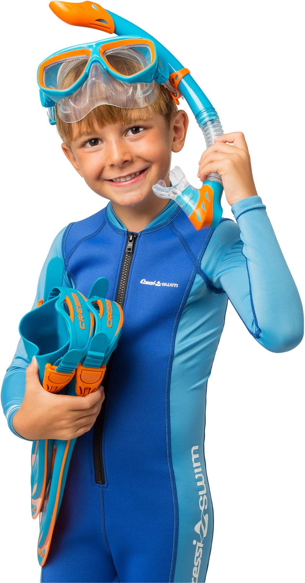 Cressi Rocks Kids Set, Blueorange, Lxl