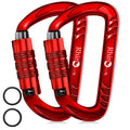 Rhino Produxs 2Pcs Of 12Kn (2697 Lbs) Heavy Duty Lightweight Locking Carabiner Or Auto Locking Carabiner Clips, For Securing Pet