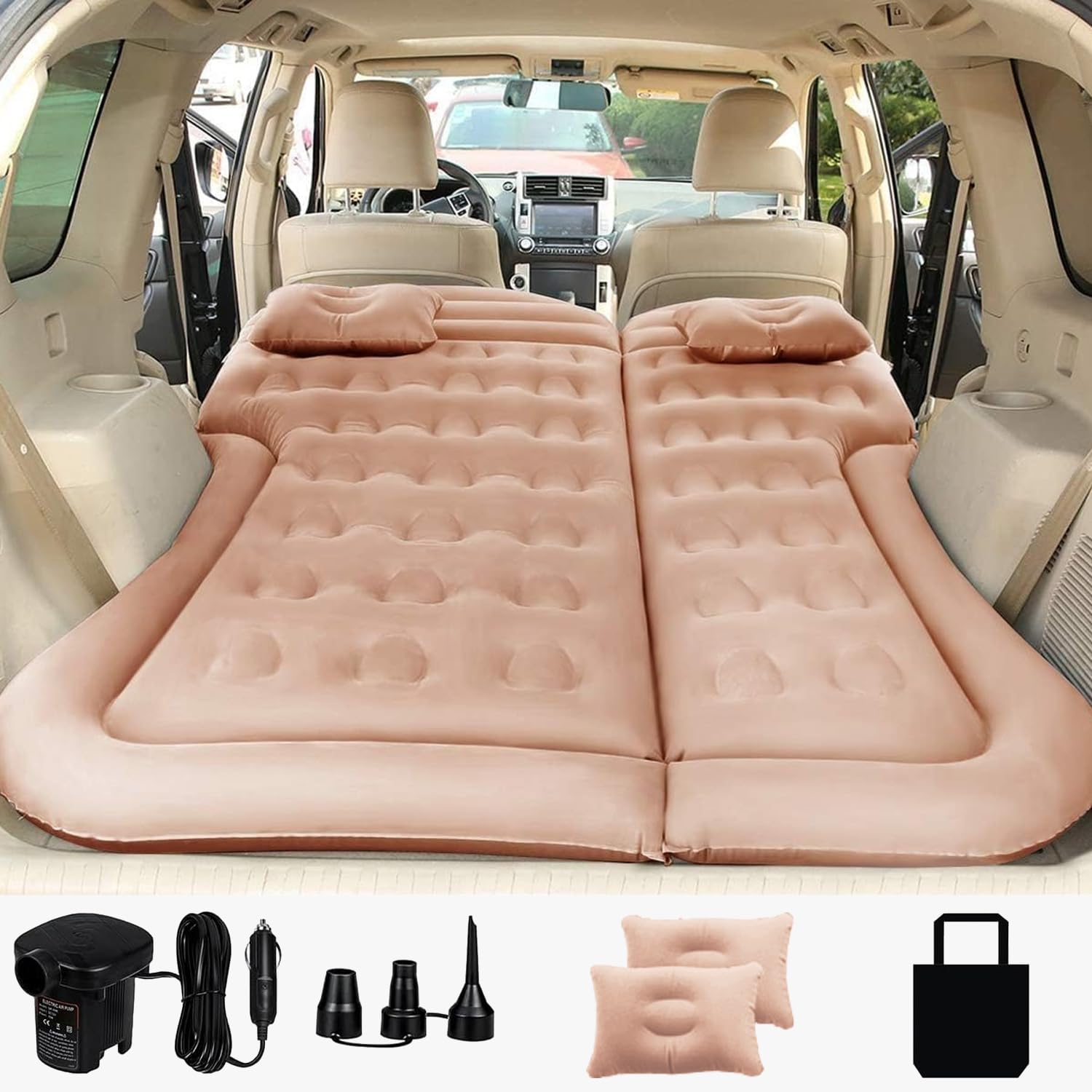 Saygogo Suv Air Mattress Camping Bed Cushion Pillow - Inflatable Thickened Car Air Bed Mattress With Air Pump Portable Sleeping