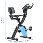 Merax Folding 3 In 1 Adjustable Exercise Bike With Resistance Bands Convertible Magnetic Upright Recumbent Bike